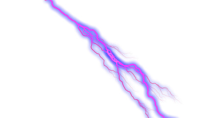 thunderbolt lightening strike on transparent background.