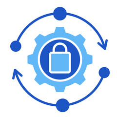 Protected Workflow  Icon Element For Design	