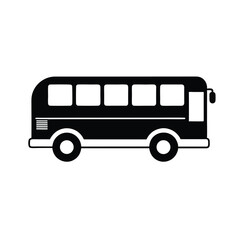 Public Transportation Simple Black and White Bus Icon Illustration