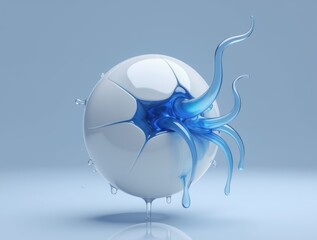 blue tentacle emerging from a broken egg