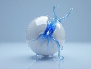 blue tentacle emerging from a broken egg