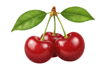 Red Cherries with Transparent Background, Sleek Digital Asset
