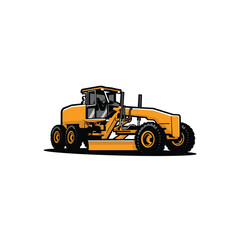 Motor grader heavy road equipment vehicle vector isolated