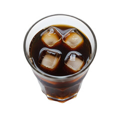 Refreshing Iced Coffee Closeup of a Glass with Ice Cubes