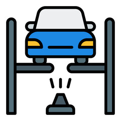 Undercarriage icon. Car bottom cleaning. Vehicle maintenance and wash