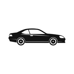 Sleek Coupe Car Icon Side Profile Vector Illustration