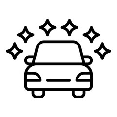 Clean car icon. Shiny vehicle symbol. Washed and detailed car
