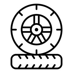 Tire icon. Car wheel symbol. Tire cleaning and detailing concept
