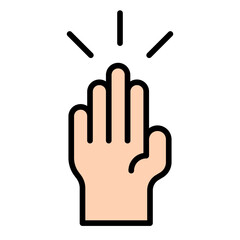 Hand up icon. Student participation symbol. Raise hand in classroom