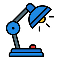 Table lamp icon. Study light symbol. Desk and reading illumination