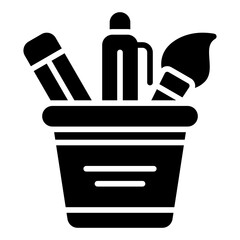 Stationery icon. School supplies symbol. Office and writing tools