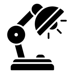 Table lamp icon. Study light symbol. Desk and reading illumination