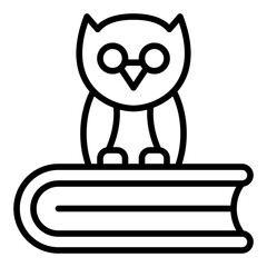 Owl book icon. Smart learning symbol. Education and wisdom mascot