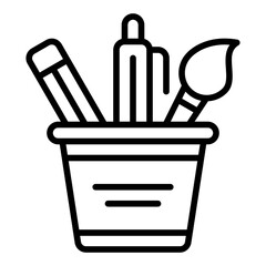 Stationery icon. School supplies symbol. Office and writing tools