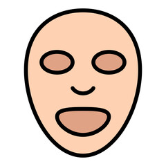 Facial mask icon. Beauty treatment sheet. Skincare and wellness