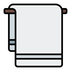 Towel icon. Bath drying cloth. Bathroom and spa accessory