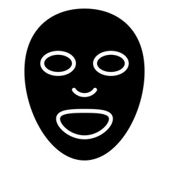 Facial mask icon. Beauty treatment sheet. Skincare and wellness
