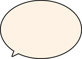 黒縁に薄いピンクの楕円形のシンプルな吹き出し。
