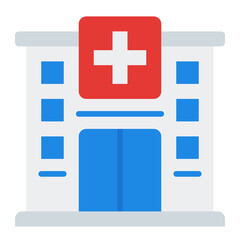 Obraz premium Hospital icon. Medical building. Healthcare and emergency center