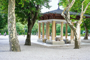 Balatonfured, Hungary.The Kossuth Lajos Fountain built in the 1802, a medicinal water source, played a key role in the development of bathing culture and health tourism
