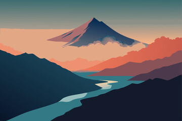 Fototapeta premium mountain fuji in the morning