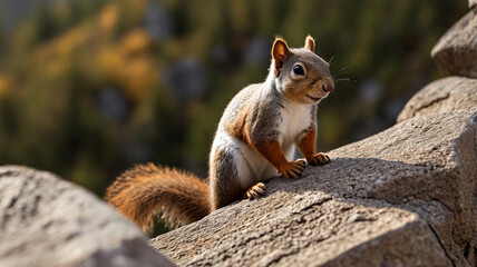 squirrel at the rock