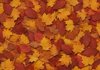 Vibrant Autumn Leaves Blanket a Forest Floor. Generative Ai
