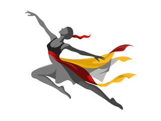 jumping girl silhouette