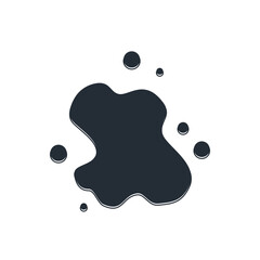 Black Water spill icon isolated on white background. Vector