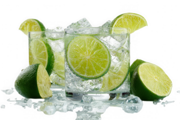 Refreshing Gin and Tonic with Lime and Ice