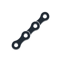 Black Bicycle chain icon isolated on white background. Bike chain sprocket transmission. Vector