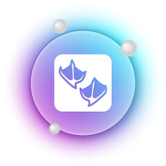 White Seagull paw footprint icon isolated on white background. Blue and purple gradient circle background. Vector