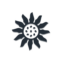 Obraz premium Black Flower icon isolated on white background. Vector