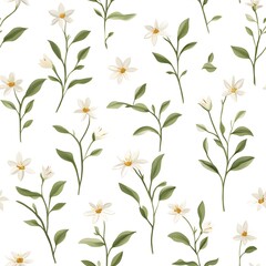 Delicate white flower pattern on a white background.
