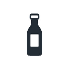 Black Bottle of water icon isolated on white background. Soda aqua drink sign. Vector