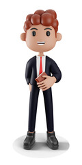 3d Businessman Holding Objects