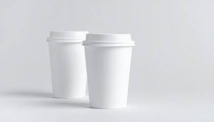 Blank White Coffee Cups Mockup Perfect for Branding and Design
