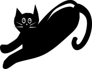 Czarnobiały kot – ilustracja wektorowa © Laura