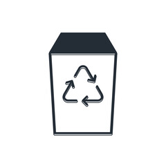 Black Recycle bin with recycle symbol icon isolated on white background. Trash can icon. Garbage bin sign. Recycle basket sign. Vector