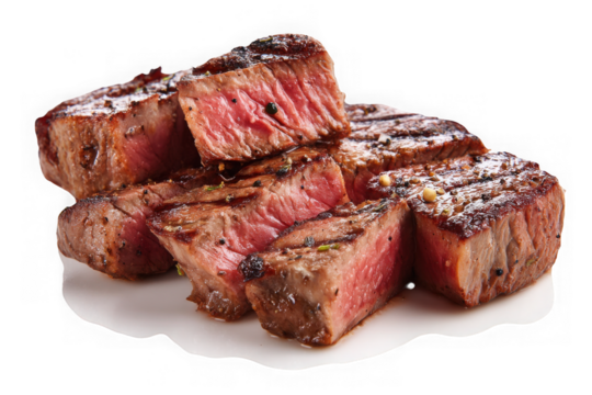 Juicy Grilled Steak Bites Served in a Platter