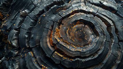 Cross-section of a tree trunk showing detailed growth rings and natural imperfections.
