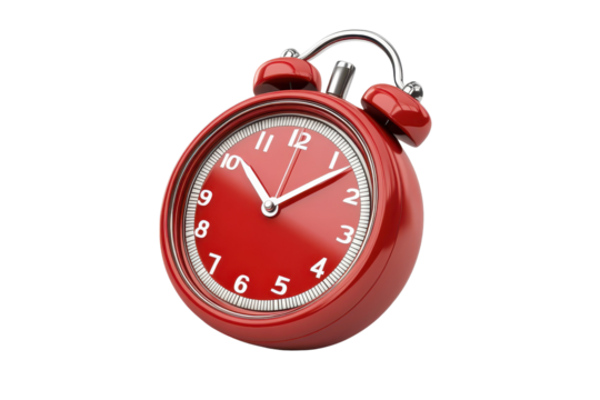 Bright red stopwatch in cartoon style highlighting the concept of time management and urgency