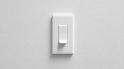 White rocker light switch on a white wall