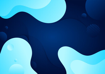 abstract blue gradient background with fluid shape and geometric