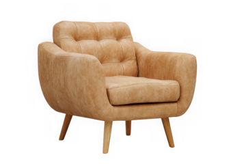 Modern Upholstered Accent Chair with Wooden Legs