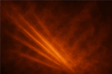 Abstract dark orange with light rays and a hint of smoke texture.