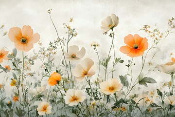 Delicate floral arrangement in muted tones.
