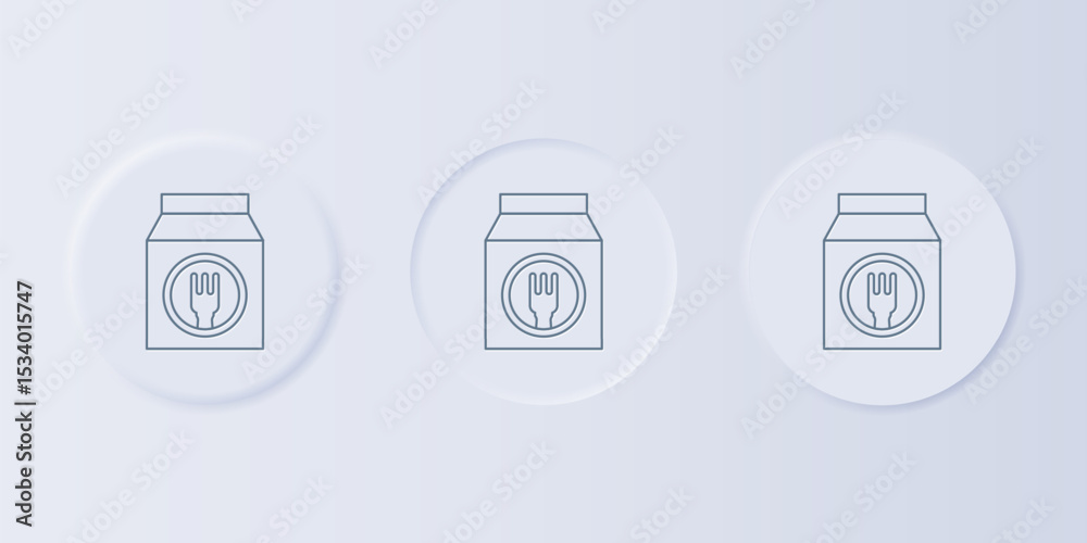 Wall mural grey online ordering and fast food delivery icon isolated on grey background. set icons in square bu