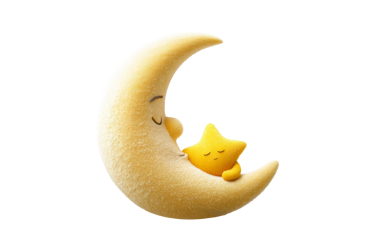 Moonlit sleepy star night scene