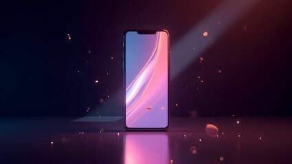 Minimalist vertical mobile screen view mockup with bold modern style, central logo placeholder, and seamless tech background—ideal for clean branding, startup promos, or AI presentations